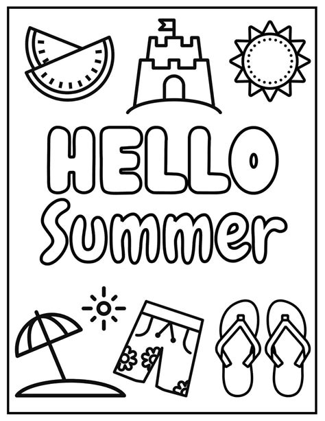 Free summer coloring pages for kids