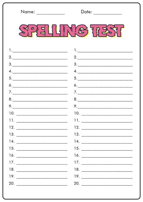 Free Test Printable Templates for History