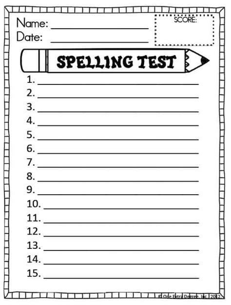 Free Test Printable Templates for Language