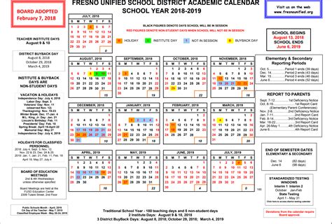 Fresno Unified Calendar Image 1