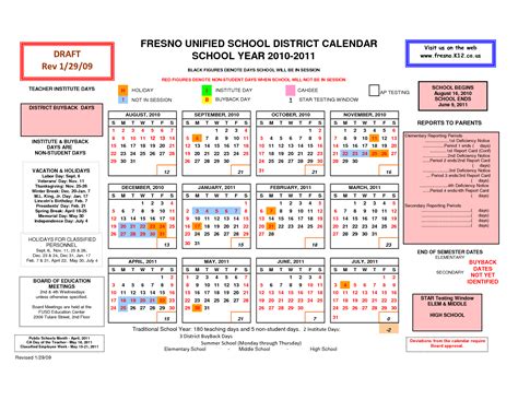 Fresno Unified School Calendar