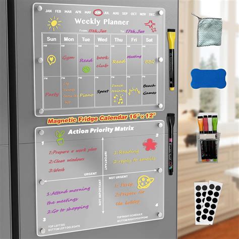 Well-organized fridge calendar