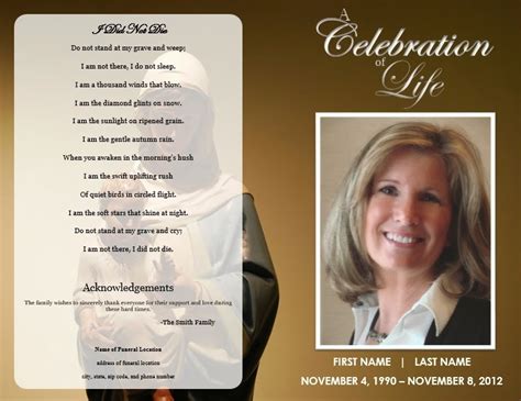 Funeral program example