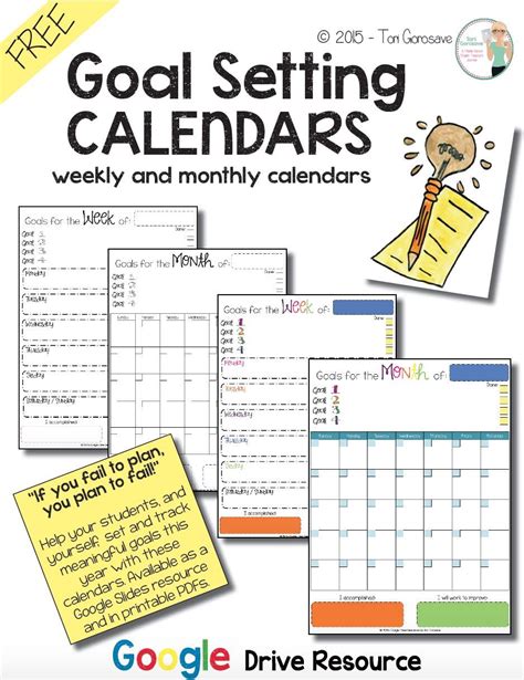 GBN Calendar Guide for Goal Setting