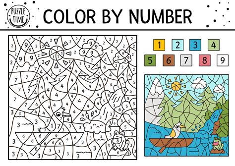 Geography Themed Color By Number Pages