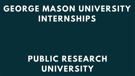 George Mason University Internships