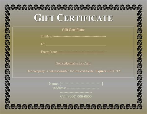 Gift Certificate Template 2