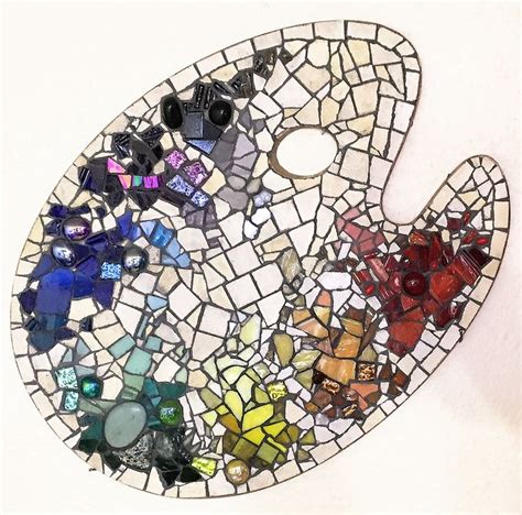 Glass palette mosaic art