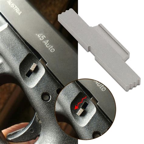 A Glock with the slide lock engaged for convenience