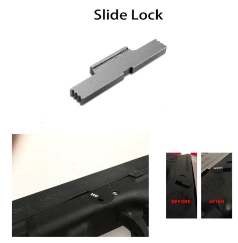 A Glock with the slide lock engaged