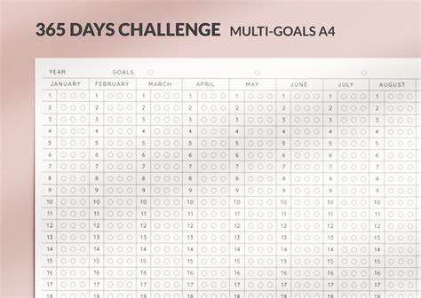 365-Day Calendar for Goal Setting and Achievement