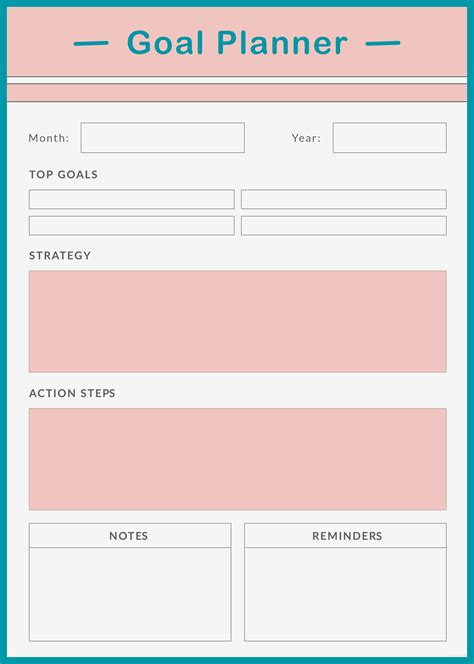 Goal setting worksheet