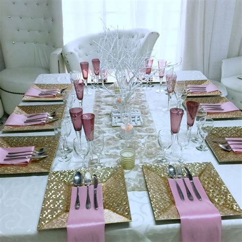 Gold and Pink Wedding Decor