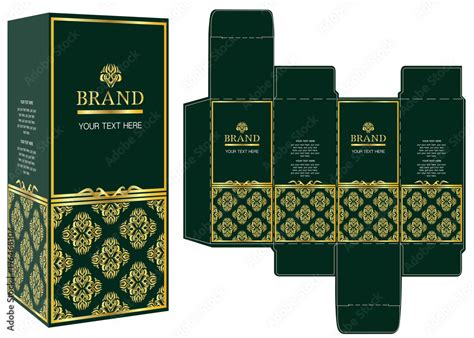 Elegant gold and green packaging for luxury products