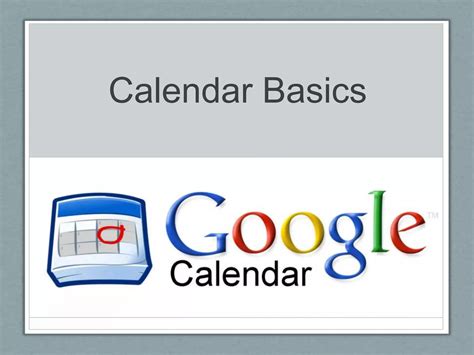 Google Calendar Basics