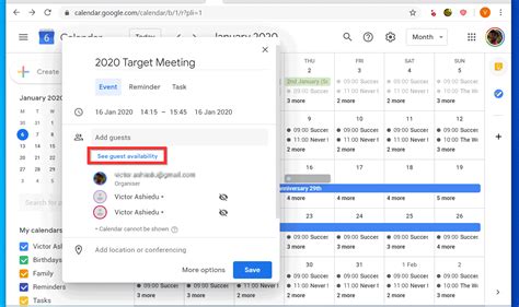 Google Calendar Invite