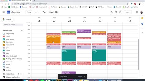 Google Calendar Organization