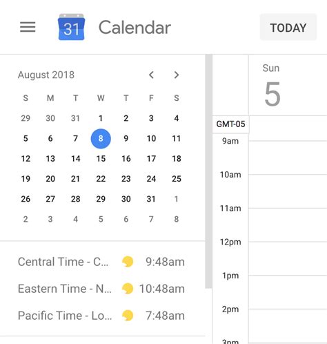 Google Calendar Time Zones