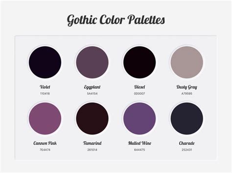 Gothic Color Palette Characteristics