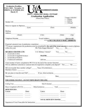 Graduation Application Deadlines