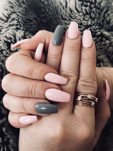 Gray Pink Nail Art Designs