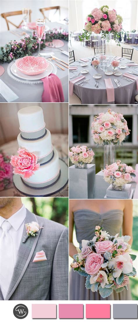 Gray Pink Wedding Decor