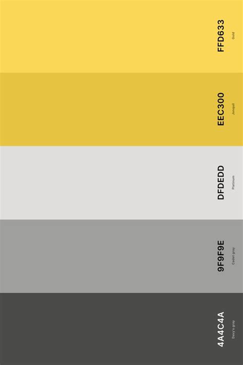 Gray Yellow Color Palettes 9