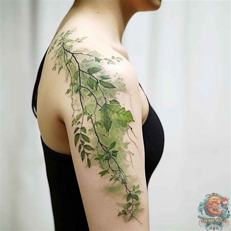 Green ink tattoo