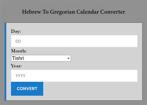 Gregorian Calendar Converter