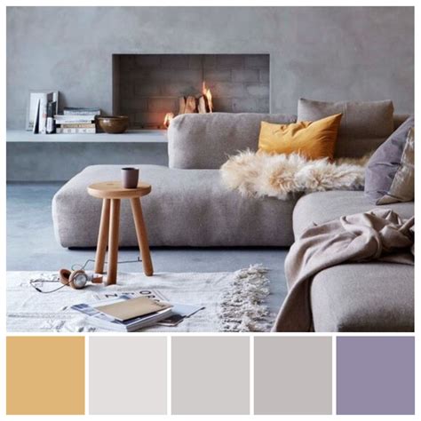 Complementary grey and purple color palette