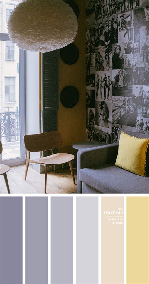 A soft and soothing grey and yellow color palette