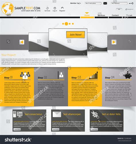 Grey and yellow web design