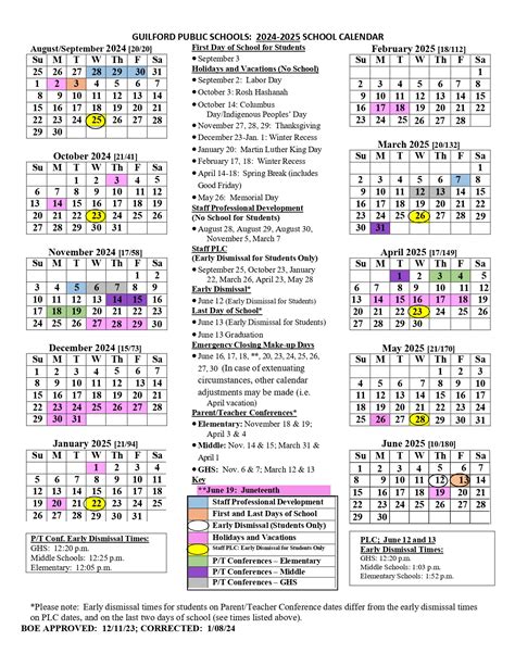 Guilford County Schools Calendar Organization