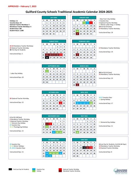 Guilford County Schools Calendar Planner