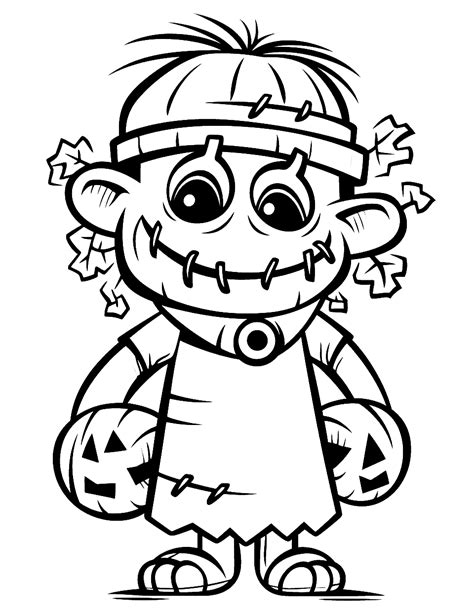 Halloween coloring page monsters