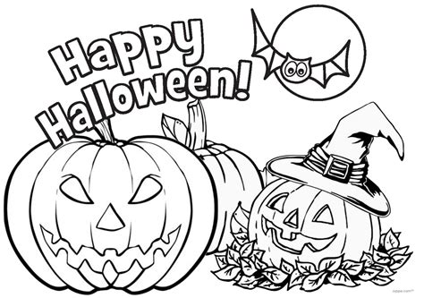 Halloween coloring page pumpkins