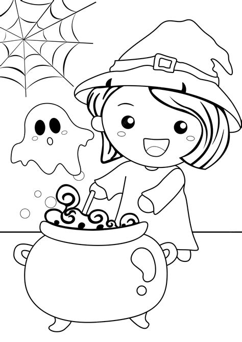 Halloween coloring page witches