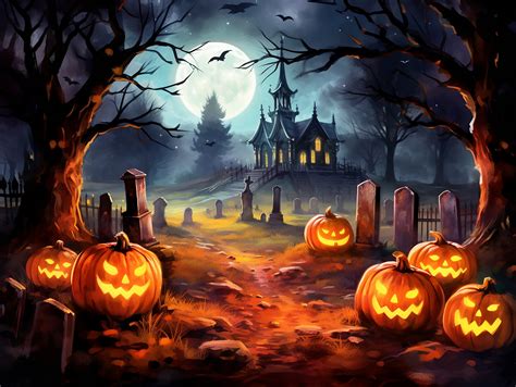 Halloween landscapes coloring page