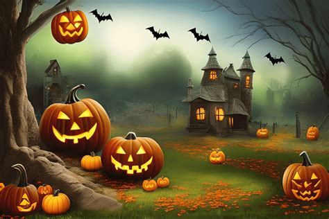 Halloween-Themed Landscapes and Scenes Coloring Page