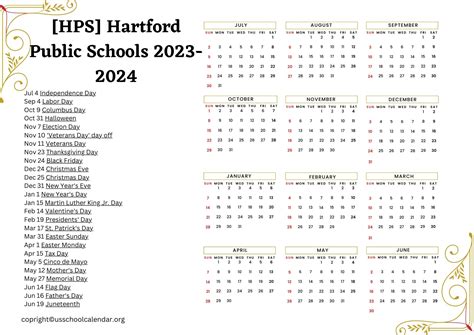 Hartford Public Schools Calendar Image 7