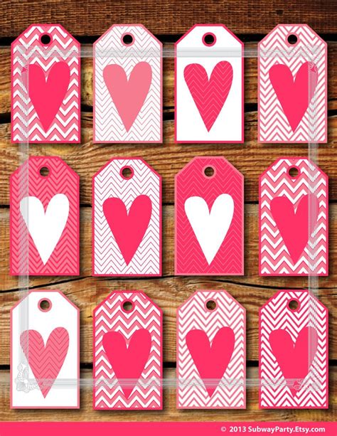 Heart printable gift tags