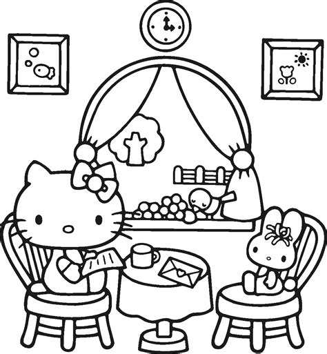 Hello Kitty City Colouring Page