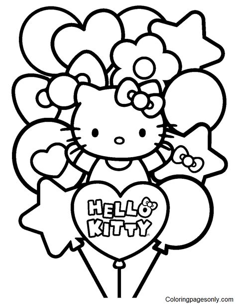 Hello Kitty coloring pages with friends