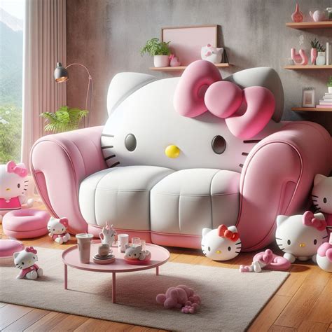 Hello Kitty sitting on a couch