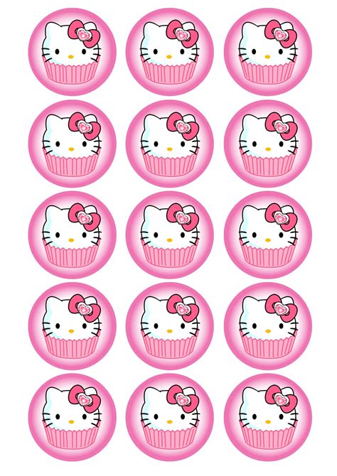 Hello Kitty cupcake toppers