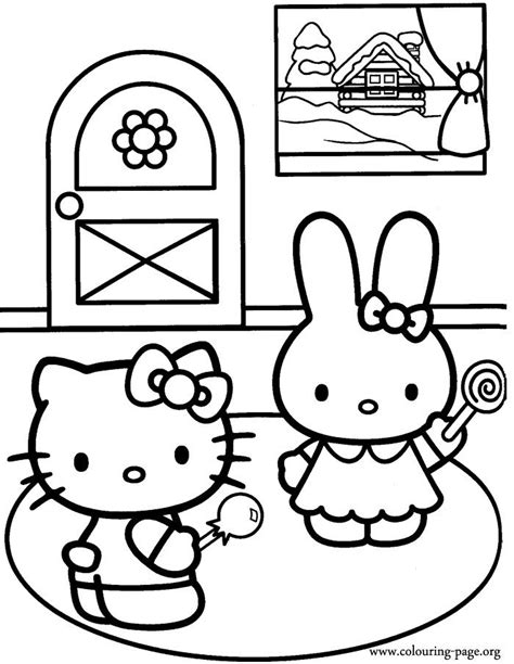 Hello Kitty Friends Colouring Page