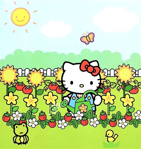 Hello Kitty in the garden