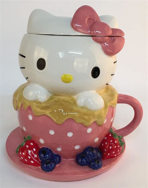 Hello Kitty enjoying tea