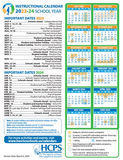 Henrico Schools Calendar Image 1