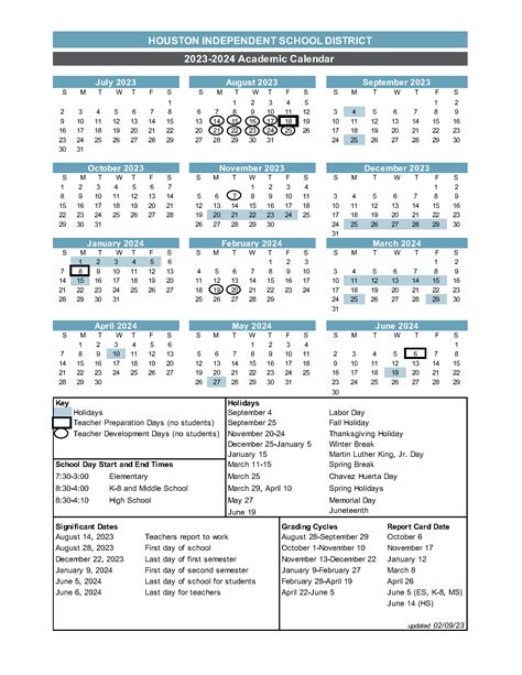 HISD Calendar Structure